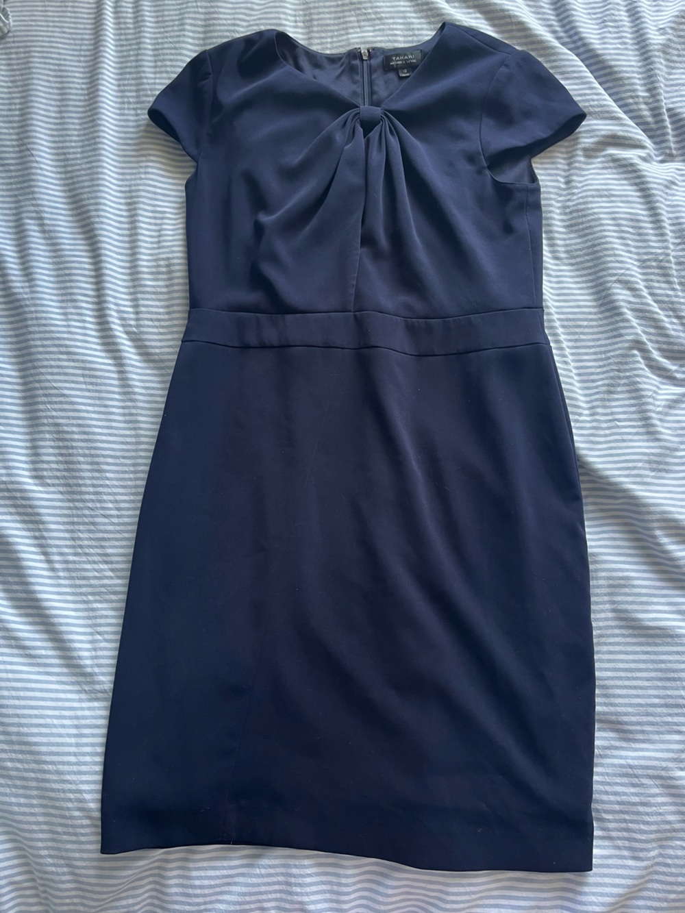 Tahari Navy Sheath Dress